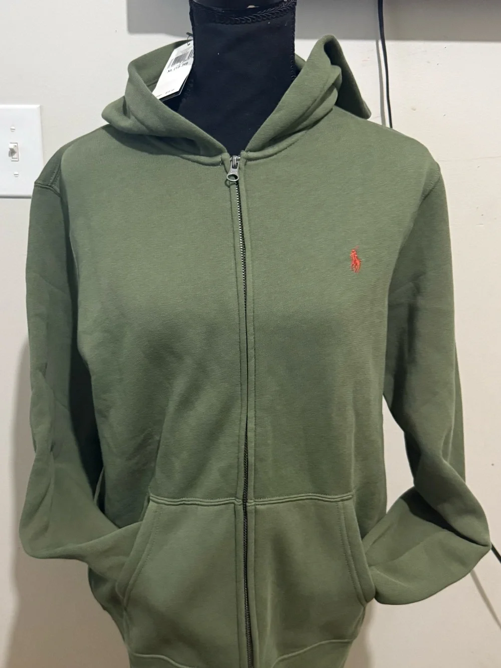 Polo Ralph Lauren Boys XL 18-20 Green Full Zip Hoodie Pony Logo NWT